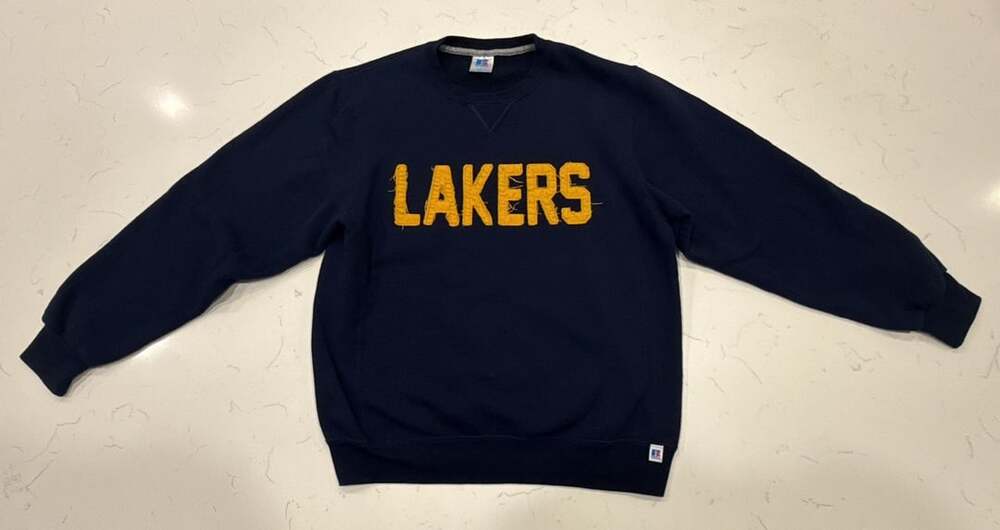 Russell Athletic Lakers Sweatshirt Size M Navy Blue Applique